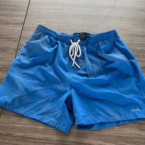 Huk Men's Ocean Blue Swim Trunks
